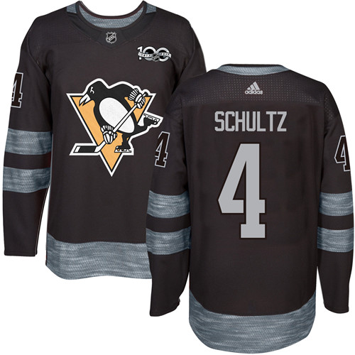Adidas Penguins #4 Justin Schultz Black 1917-100th Anniversary Stitched NHL Jersey - Click Image to Close